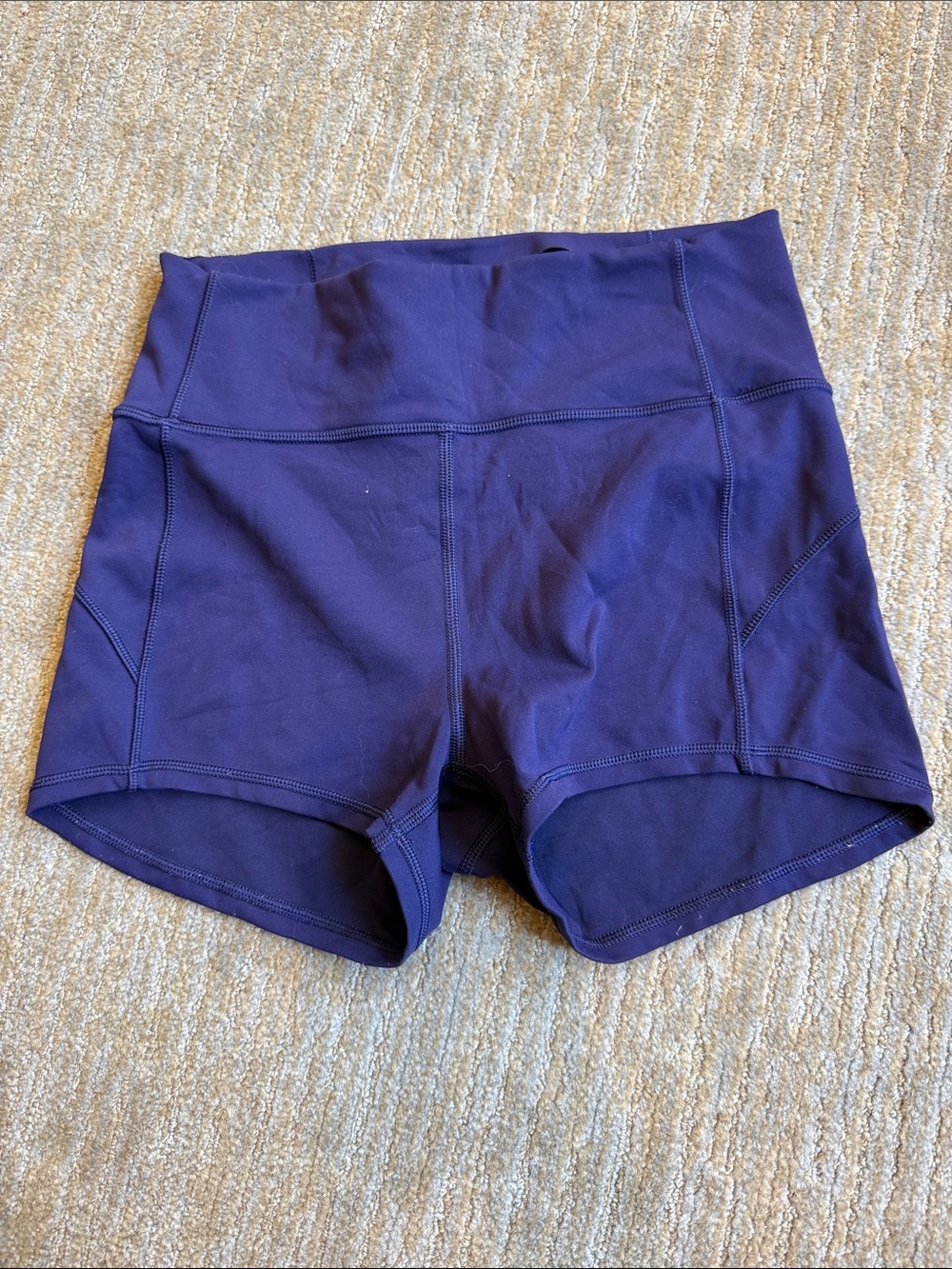 High-Waist Performance Workout Shorts - Deep Purple